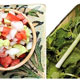 دوئل سالاد شیرازی با سبزی خوردن